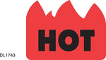 Decker Tape "Hot" Label, 1-1/2” x 2” , 500/Roll (DL1743A)