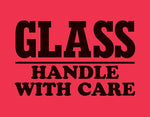 Decker Tape "Glass/Handle with Care" Label, 3" x 4", 500/Roll (DL1765C)