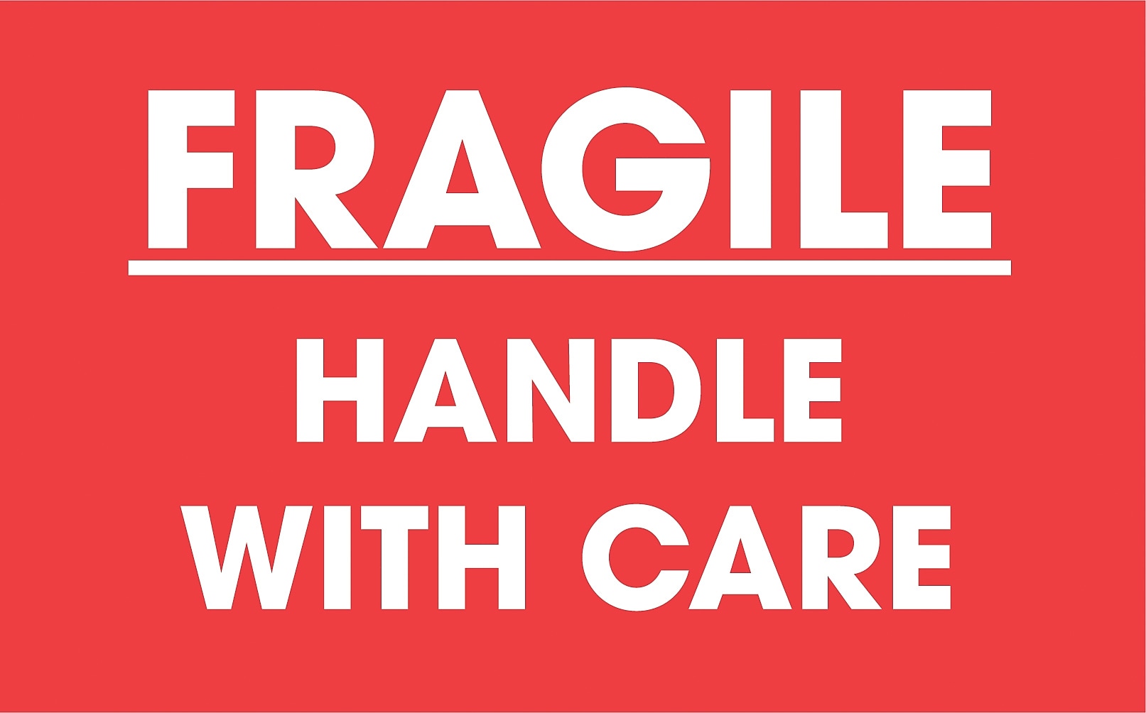 Decker Tape "Fragile/Handle with Care" Label, 2" x 3", 500/Roll (DL1768B)