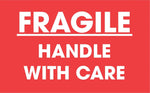 Decker Tape "Fragile/Handle with Care" Label, 3" x 5", 500/Roll (DL1771C)