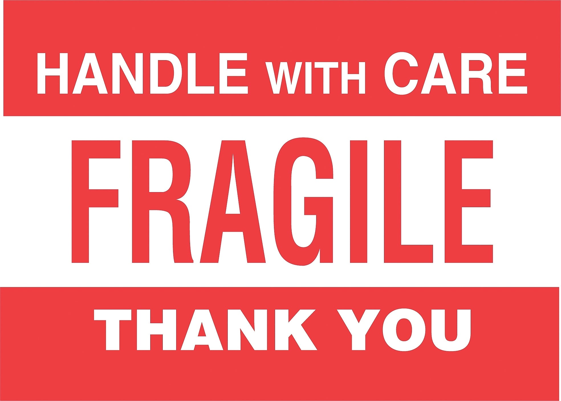 Decker Tape "Handle with Care/Fragile" Label, 4" x 6", 500/Roll (DL3182D)