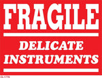 Decker Tape "Fragile/Delicate Instruments" Label, 3" x 4", 500/Roll (DL1779C)