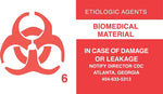 Decker Tape "Biomedical Material" Label, 2" x 4", 500/Roll (DL1900C)