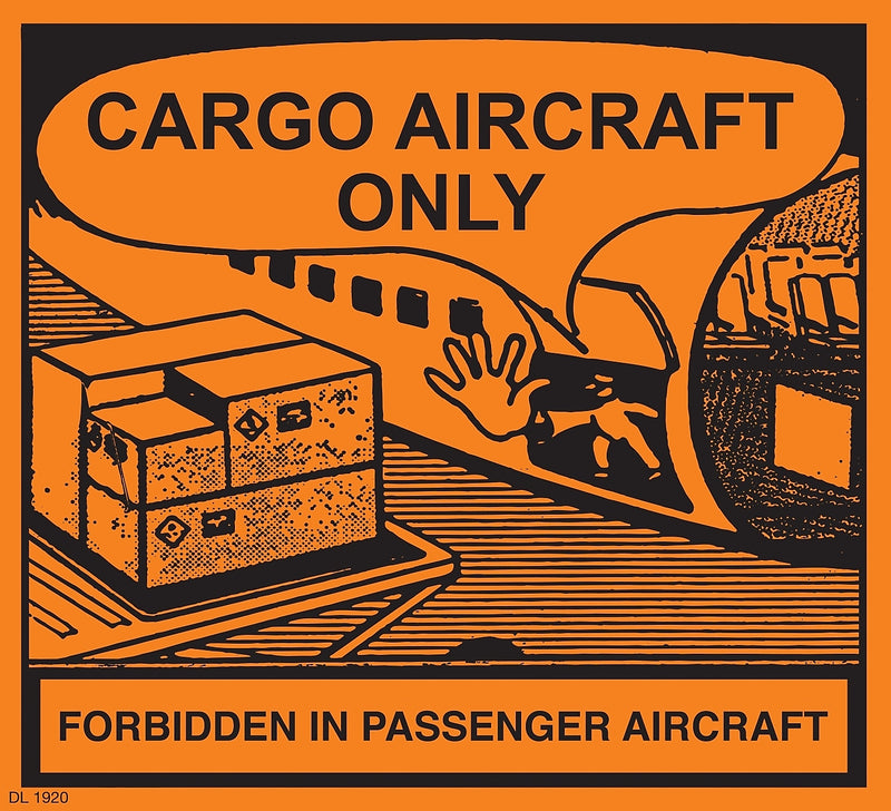 Decker Tape "Cargo Aircraft Only" Label, 4-5/16" x 4", 500/Roll (DL1920C)