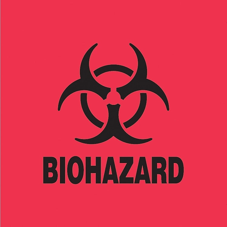Decker Tape "Biohazard" Label, 2" x 2", 500/Roll (DL1942B)