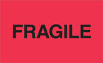 Decker Tape "Fragile" Label, 3" x 5", 500/Roll (DL2423C)