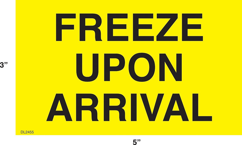 Decker Tape "Freeze Upon Arrival" Label, 3" x 5", 500/Roll (DL2455C)
