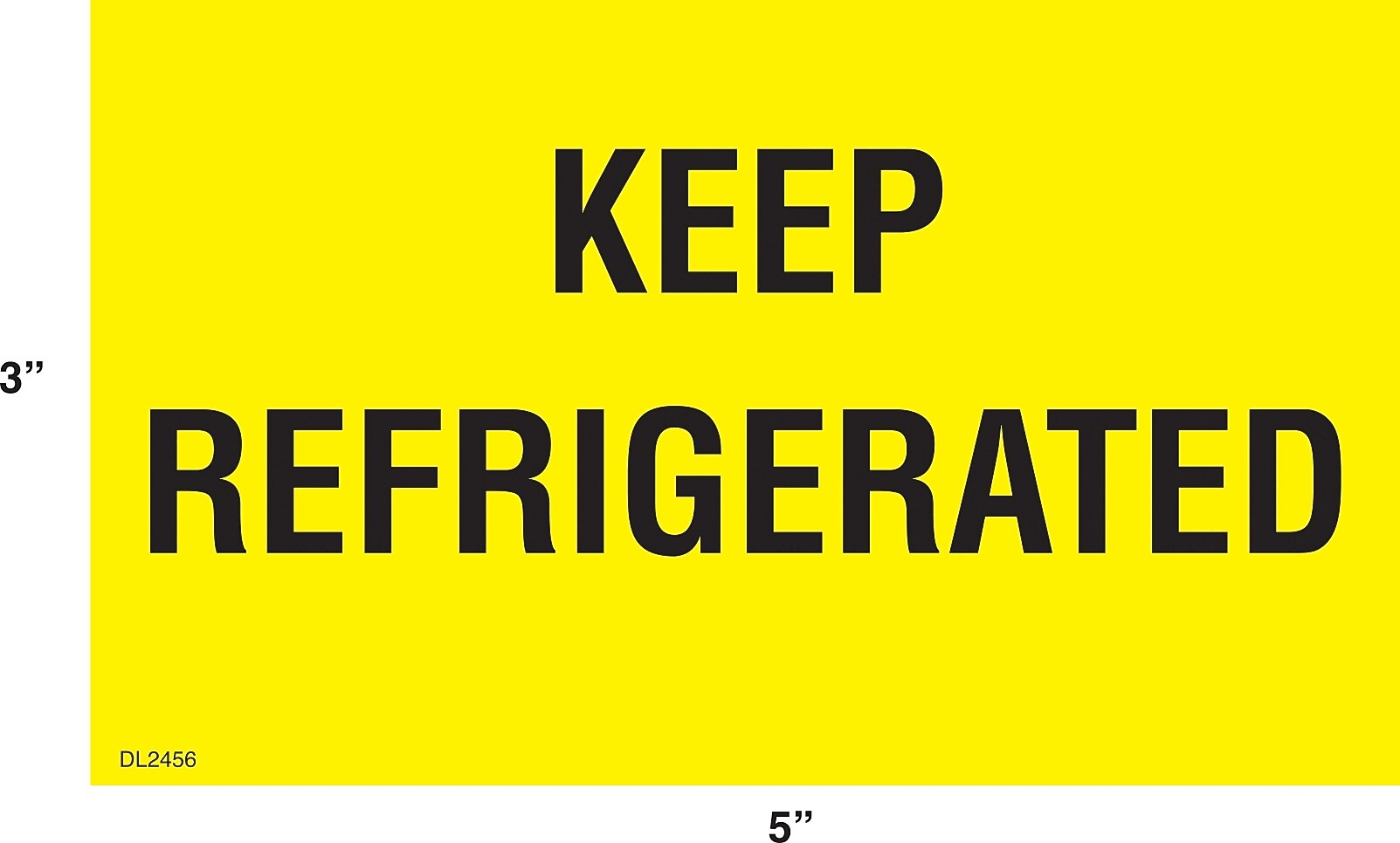 Decker Tape "Keep Refrigerated" Label, 3" x 5", 500/Roll (DL2456C)