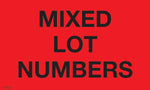 Decker Tape "Mixed Lot Numbers" Label, 3" x 5", 500/Roll (DL2526C)