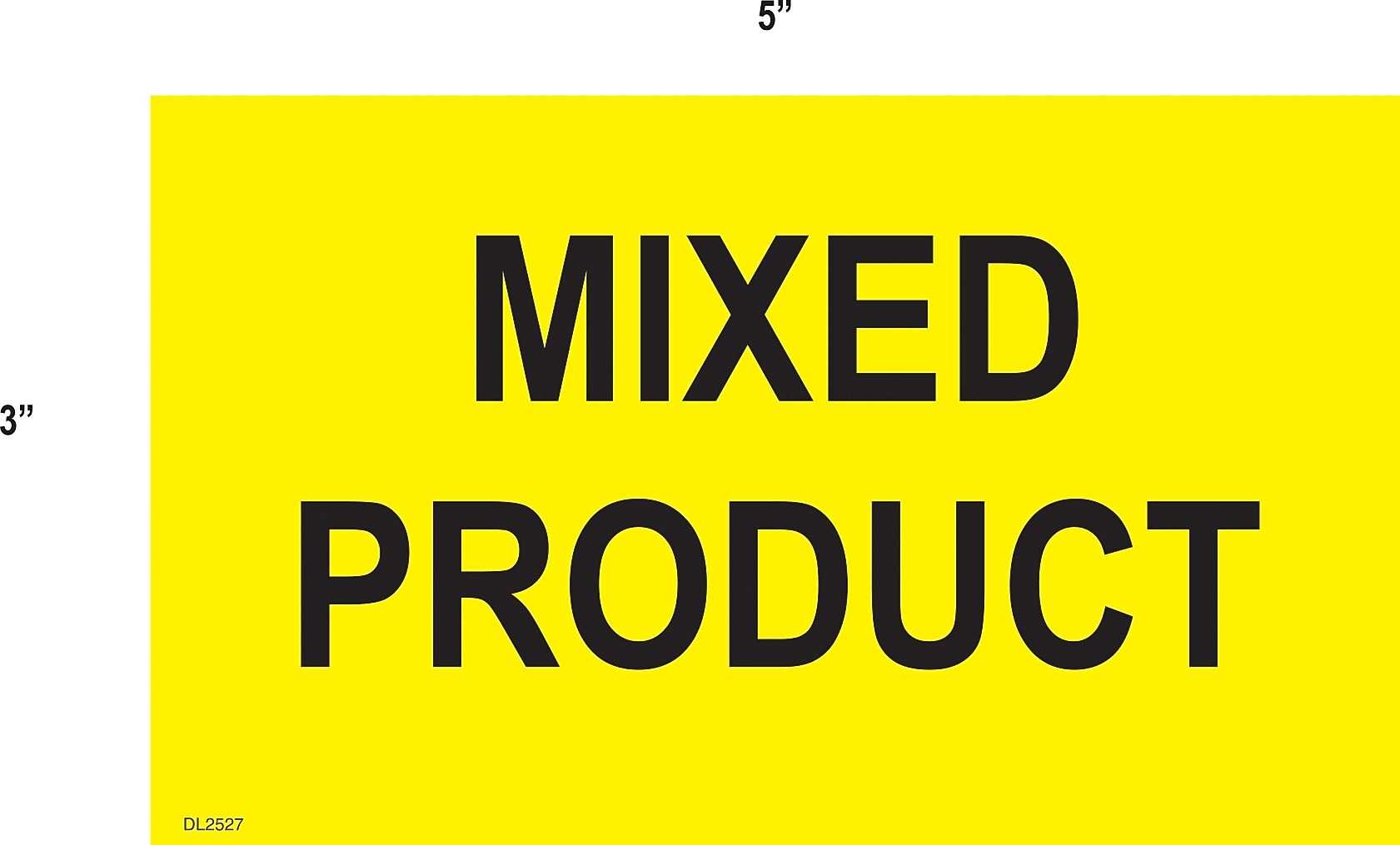 Decker Tape "Mixed Product" Label, 3" x 5", 500/Roll (DL2527C)