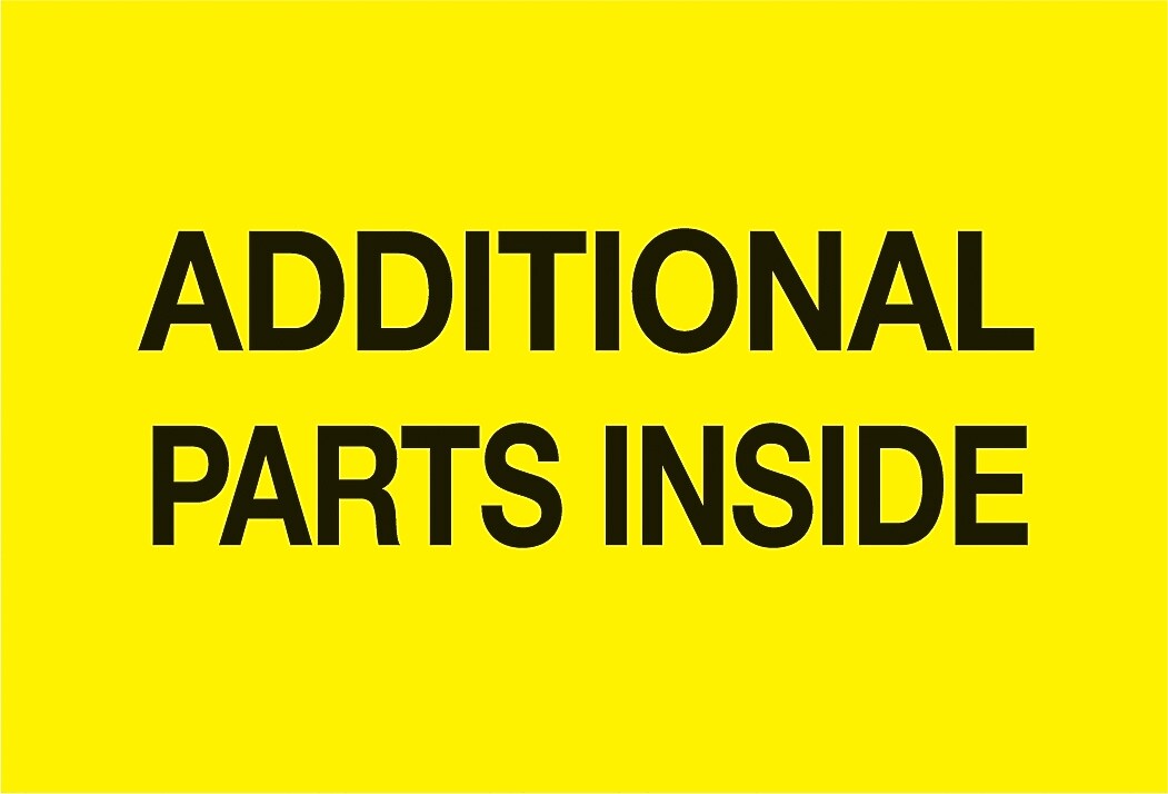 Decker Tape "Additional Parts Inside" Label, 3" x 5", 500/Roll (DL2542C)
