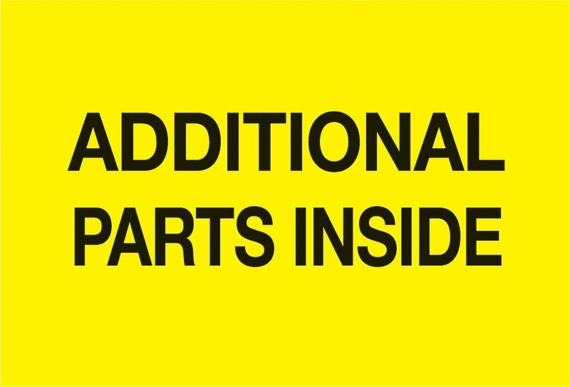 Decker Tape "Additional Parts Inside" Label, 3" x 5", 500/Roll (DL2542C)