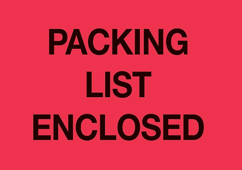 Decker Tape "Packaging List Enclosed" Label, 3" x 5", 500/Roll (DL2650C)