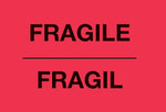 Decker Tape "Fragile" Label, Bilingual, 3" x 5", 500/Roll (DL3012C)