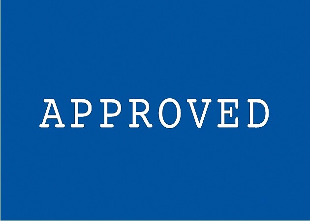 Decker Tape "Approved" Label, 2" x 3", 500/Roll (DL3234B)