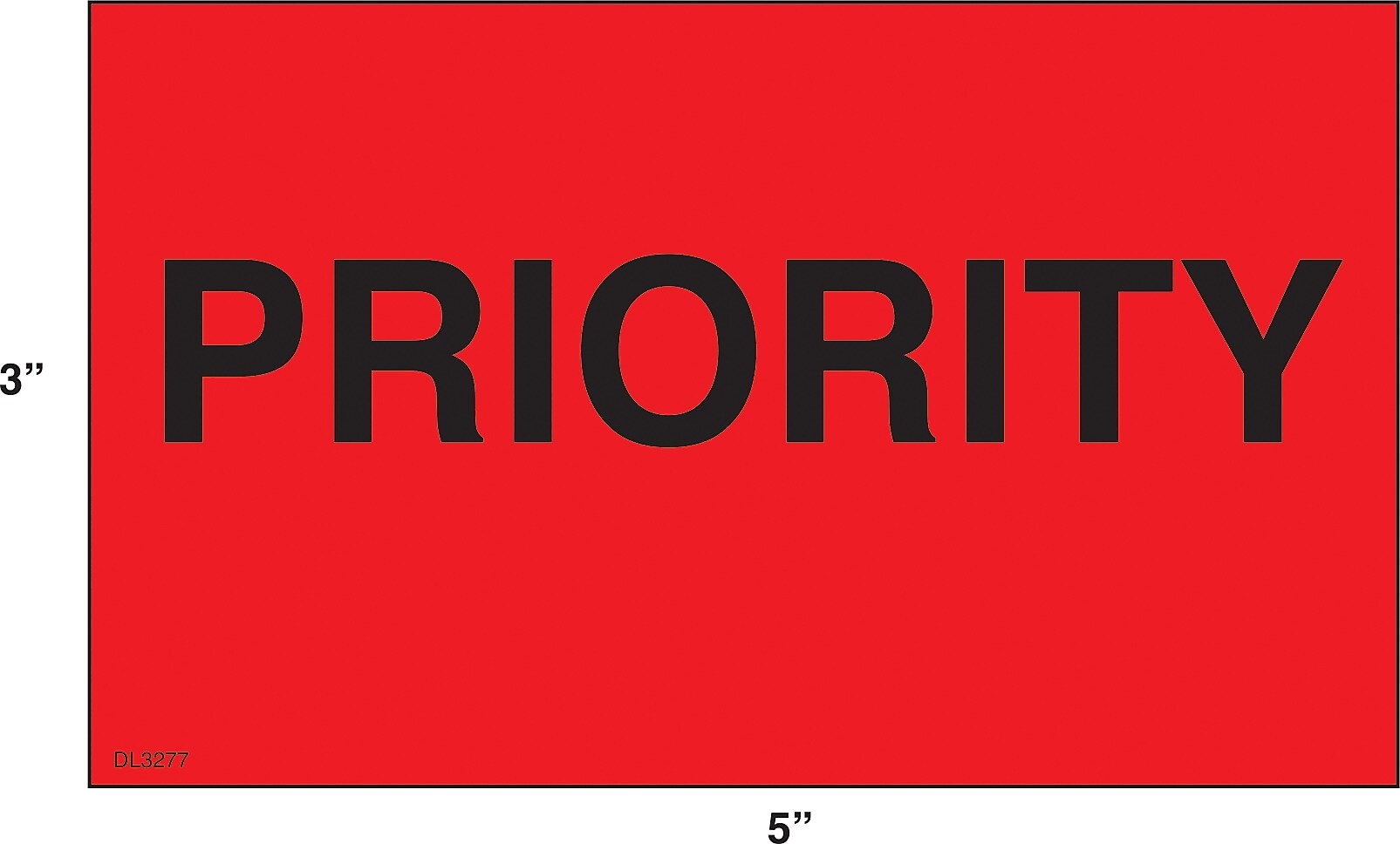 Decker Tape "Priority" Label, 3" x 5", 500/Roll (DL3277C)