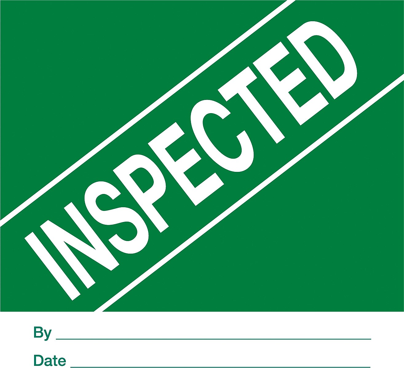 Decker Tape "Inspected" Label, 4" x 4", 500/Roll (DL3282C)
