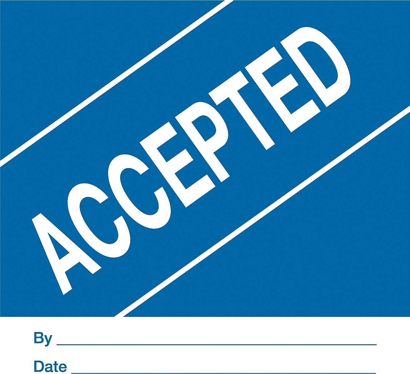 Decker Tape "Accepted" Label, 4" x 4", 500/Roll (DL3284C)
