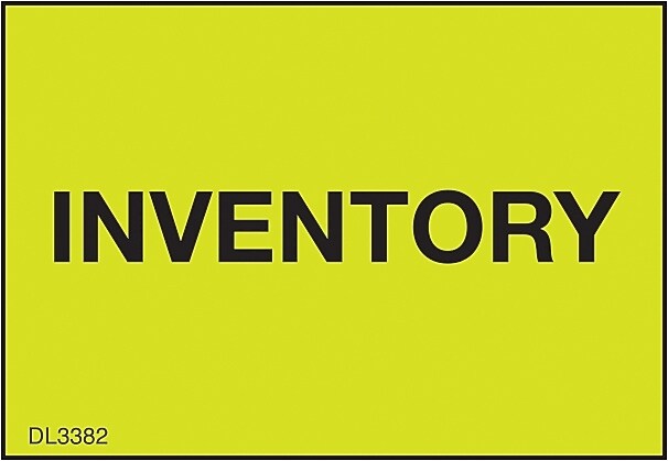 Decker Tape "Inventory" Label, 1-3/8" x 2", 500/Roll (DL3382A)