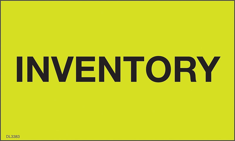Decker Tape "Inventory" Label, 3" x 5", 500/Roll (DL3383C)