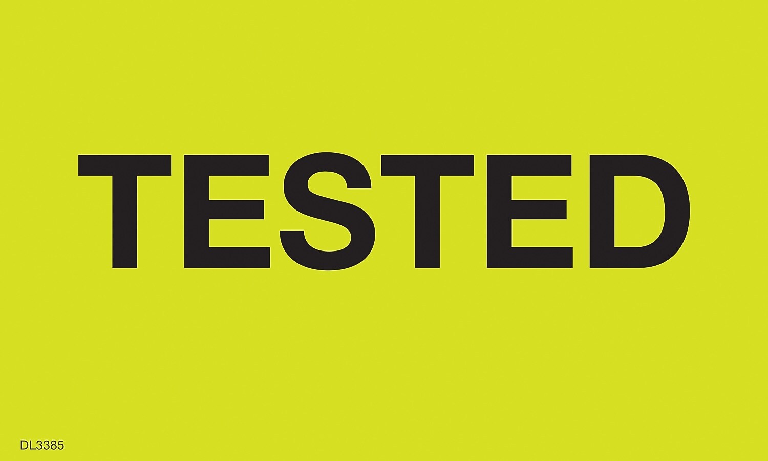 Decker Tape "Tested" Label, 3" x 5", 500/Roll (DL3385C)