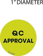 Decker Tape "QC Approval" Circle Label, 1", 500/Roll (DL3540A)