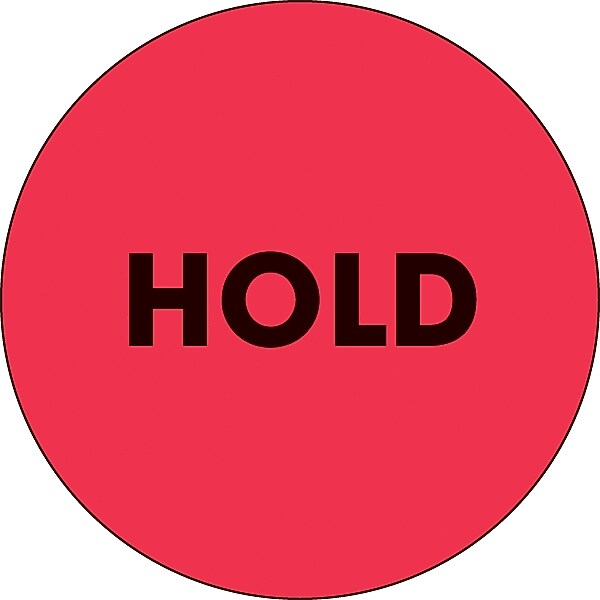 Decker Tape "Hold" Circle Label, 2", 500/Roll (DL3567C)