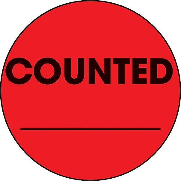 Decker Tape "Counted" Circle Label, 2", 500/Roll (DL3569C)