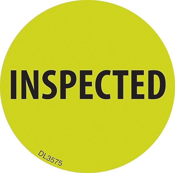 Decker Tape "Inspected" Circle Label, 2", 500/Roll (DL3575C)