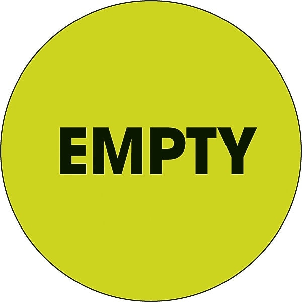 Decker Tape "Empty" Circle Label, 2", 500/Roll (DL3579C)