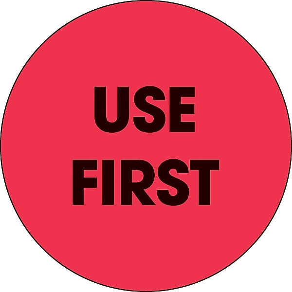 Decker Tape "Use First" Circle Label, 2", 500/Roll (DL3580C)