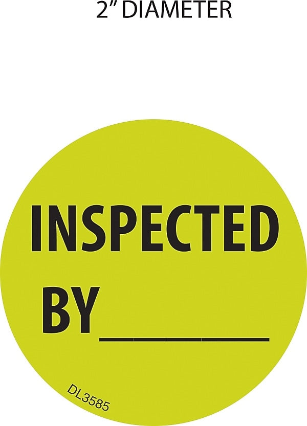 Decker Tape "Inspected By" Circle Label, 2", 500/Roll (DL3585C)