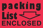 Decker Tape "Packing List Enclosed" Label, 2" x 3", 500/Roll (DL3611B)