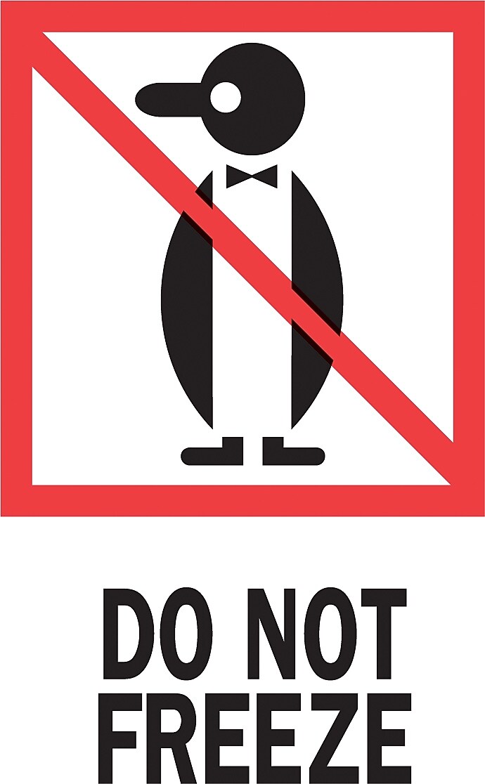 Decker Tape "Do Not Freeze" Label, 4" x 6", 500/Roll (DL4030D)