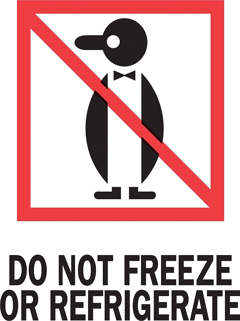 Decker Tape "Do Not Freeze or Refrigerate" Label, 3" x 4", 500/Roll (DL4040C)