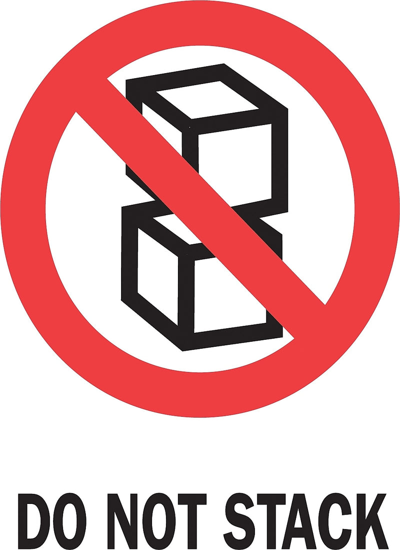 Decker Tape "Do Not Stack" Label, 4" x 6", 500/Roll (DL4090D)