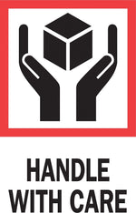 Decker Tape "Handle with Care" Label, 4" x 6", 500/Roll (DL4170D)