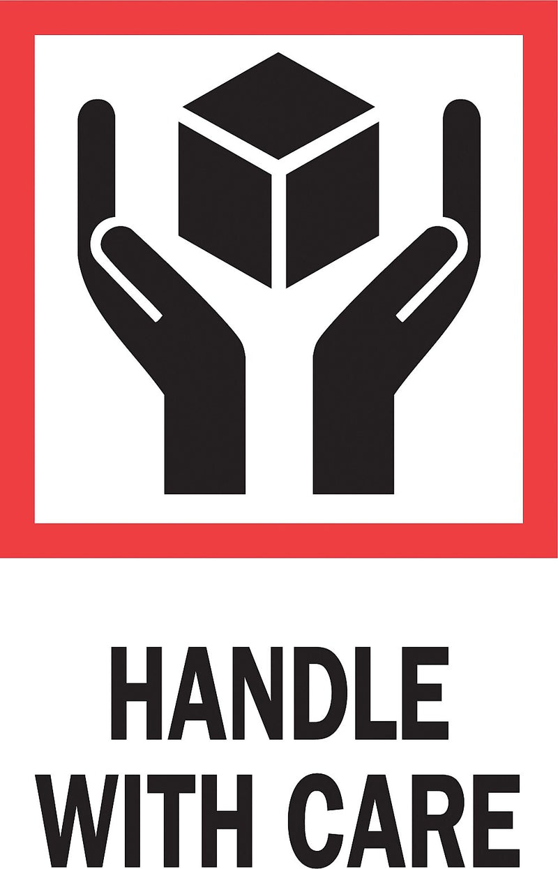 Decker Tape "Handle with Care" Label, 4" x 6", 500/Roll (DL4170D)