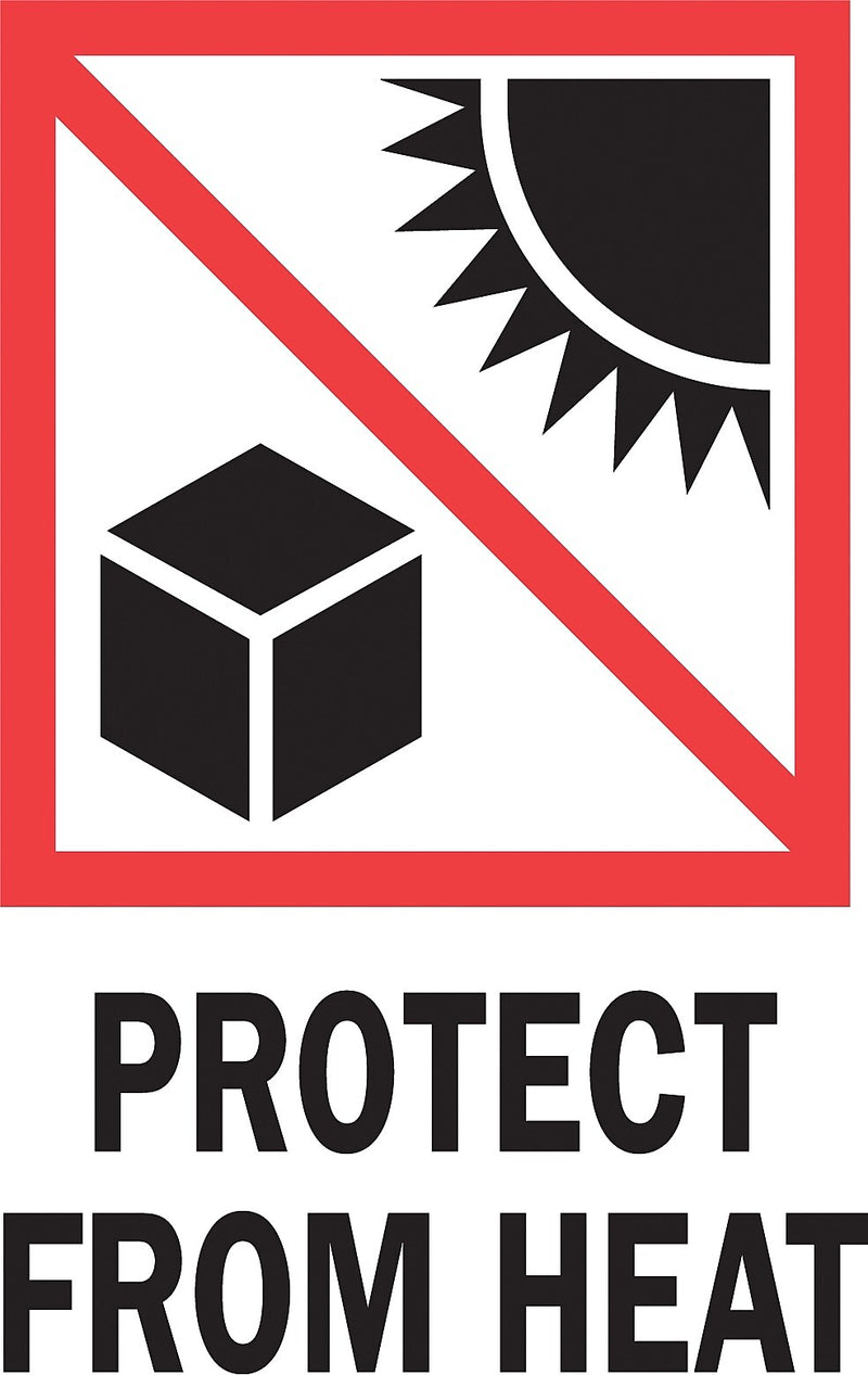 Decker Tape "Protect from Heat" Label, 4" x 6", 500/Roll (DL4410D)