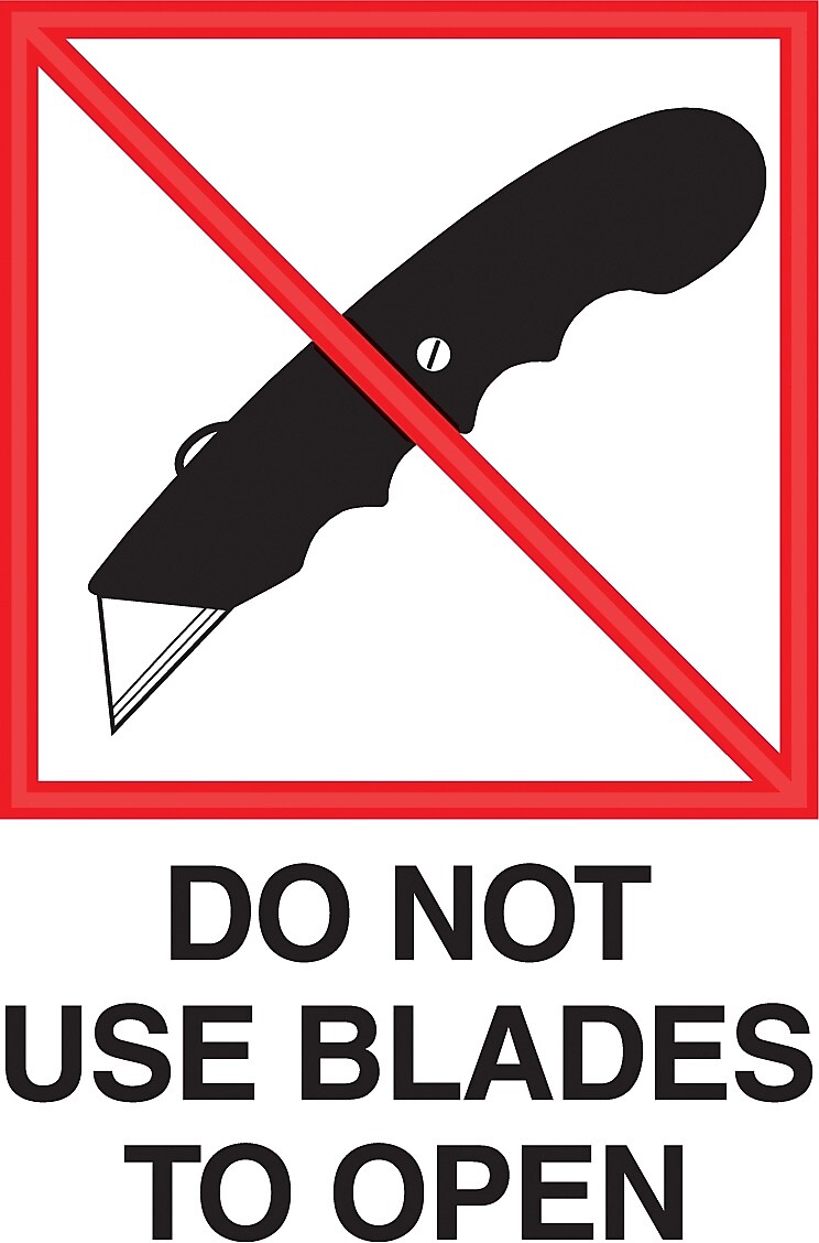 Decker Tape "Do Not Use Blades" Label, 4" x 6", 500/Roll (DL4471D)