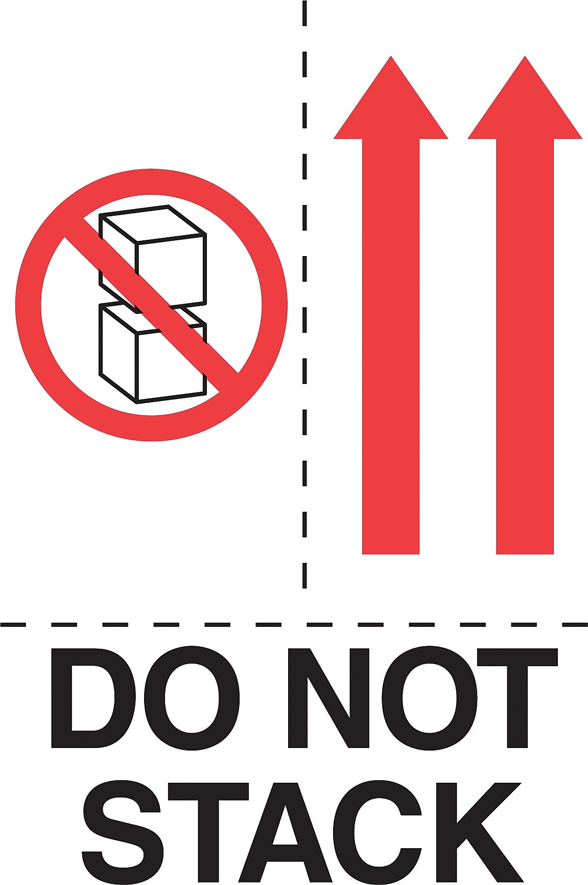 Decker Tape "Do Not Stack" Label, 4" x 6", 500/Roll (DL4491D)