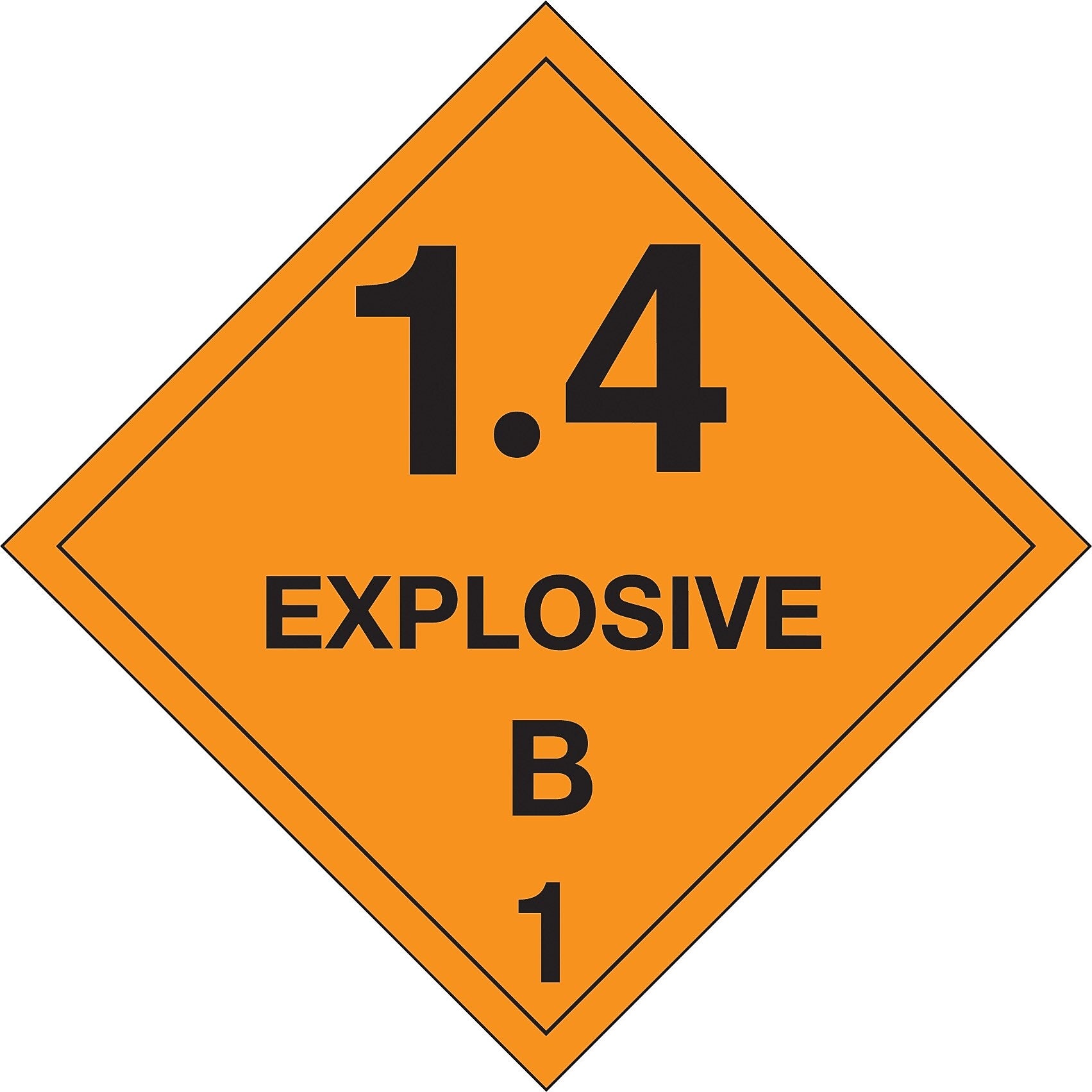 Decker Tape "1.4 Explosive B 1" Label, 4" x 4", 500/RL