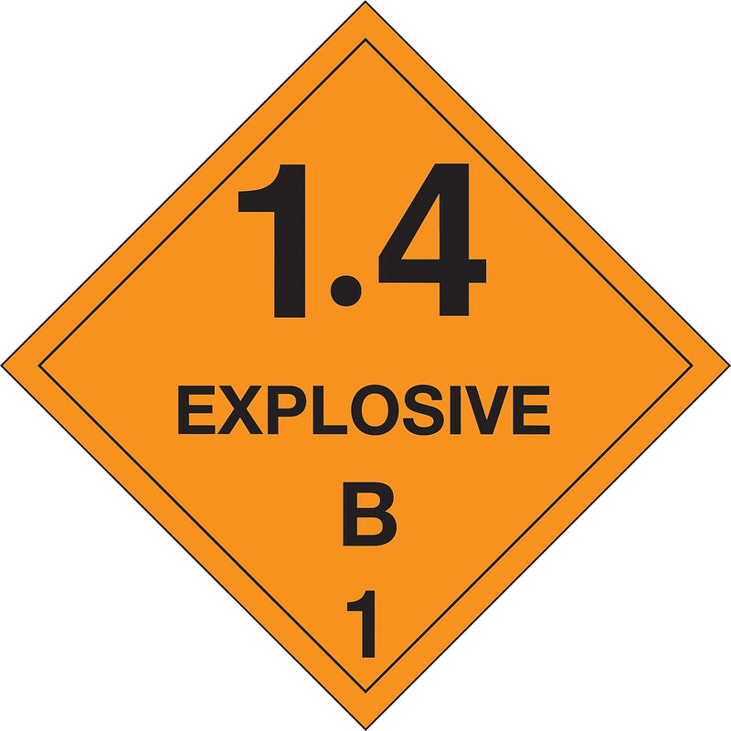 Decker Tape "1.4 Explosive B 1" Label, 4" x 4", 500/RL