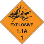 Decker Tape "Explosive 1.1A 1" Label, 4" x 4", 500/RL