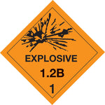 Decker Tape "Explosive 1.2B 1" Label, 4" x 4", 500/RL