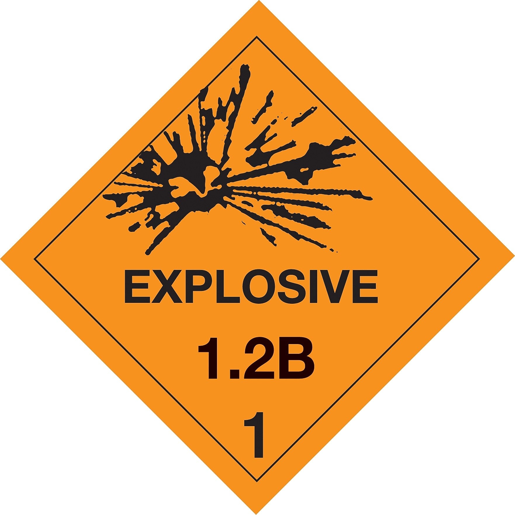 Decker Tape "Explosive 1.2B 1" Label, 4" x 4", 500/RL