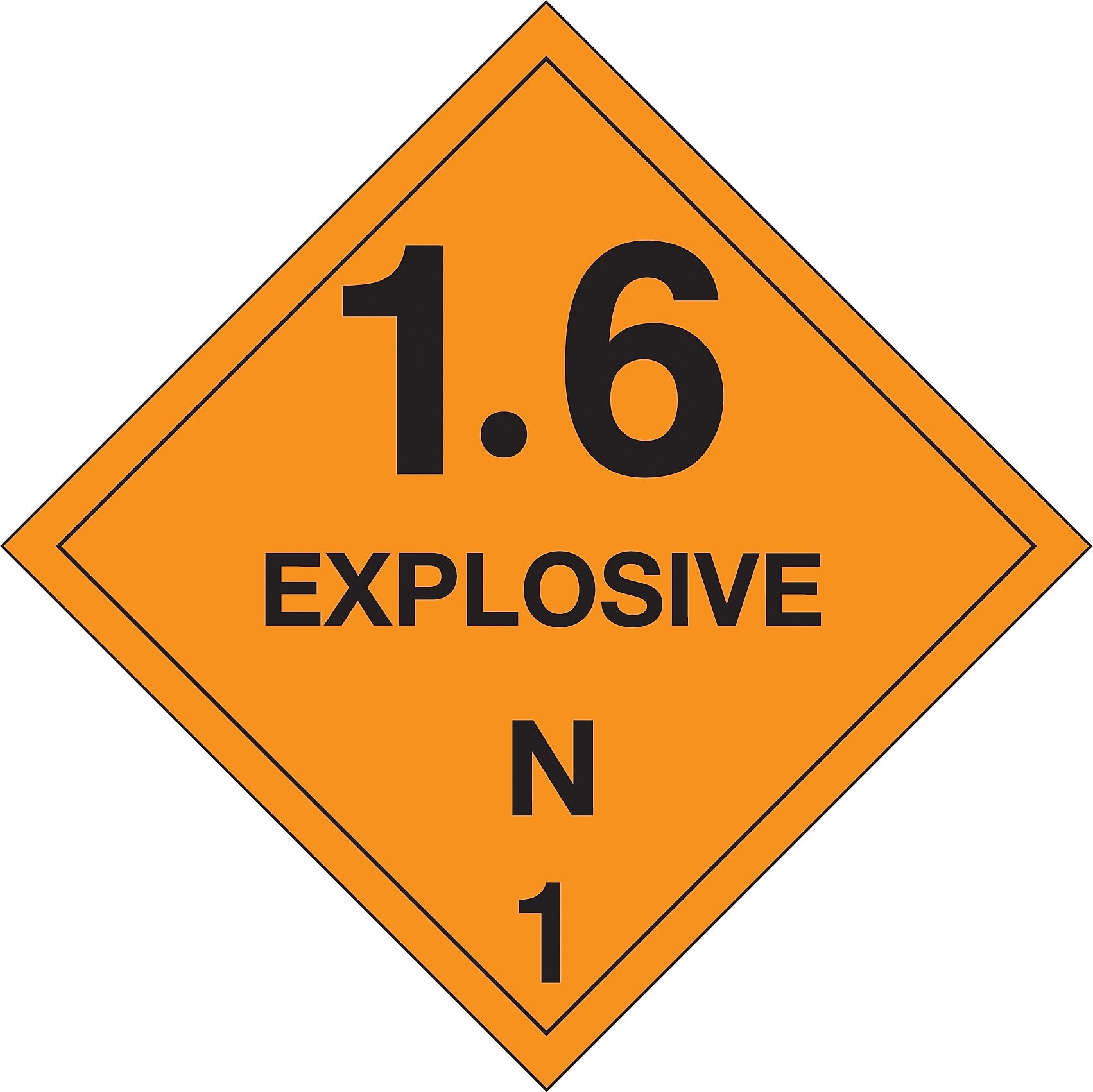 Decker Tape "1.6 Explosive N 1" Label, 4" x 4", 500/RL