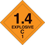 Decker Tape "1.4 Explosive C 1" Label, 4" x 4", 500/RL