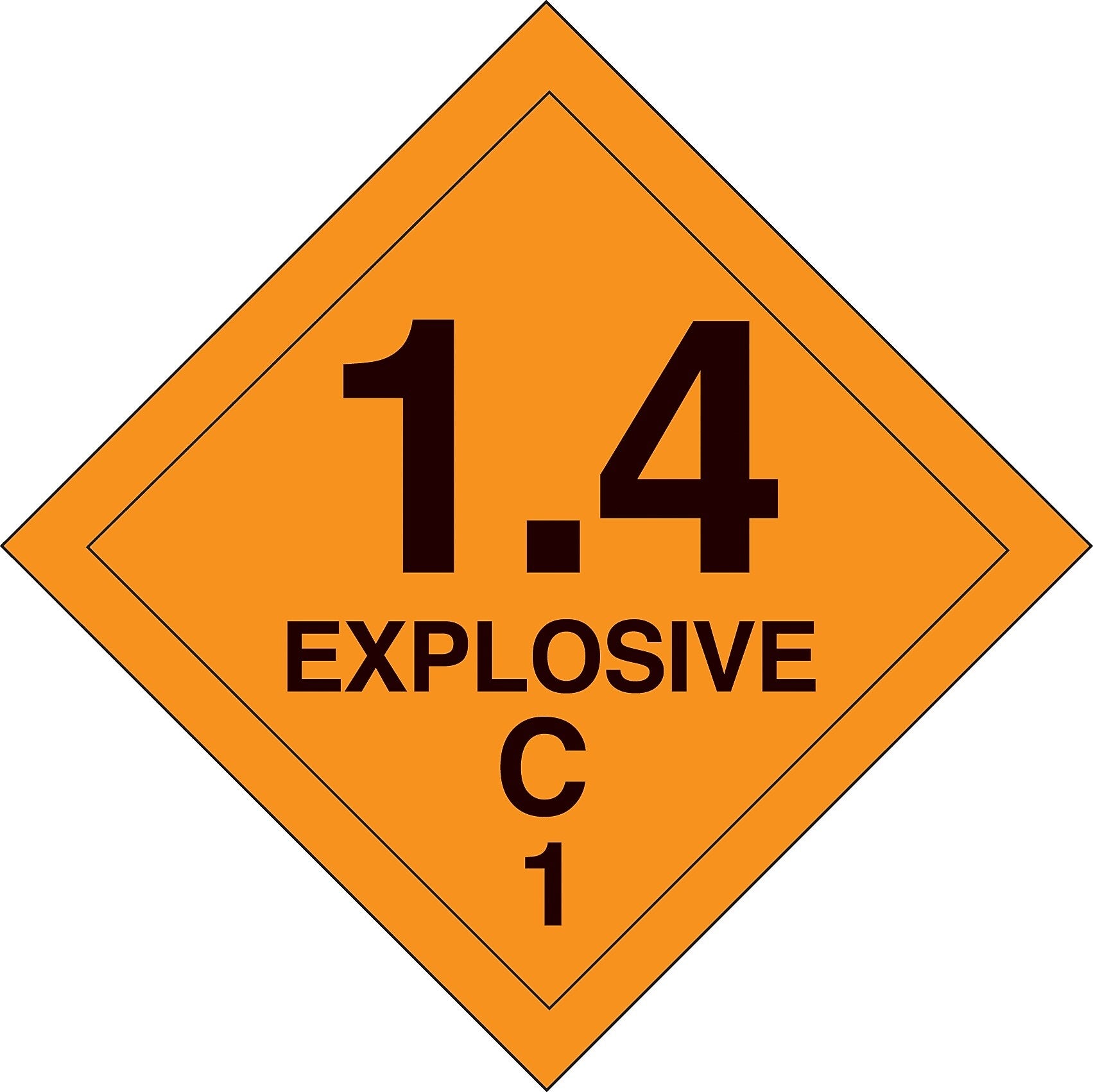 Decker Tape "1.4 Explosive C 1" Label, 4" x 4", 500/RL