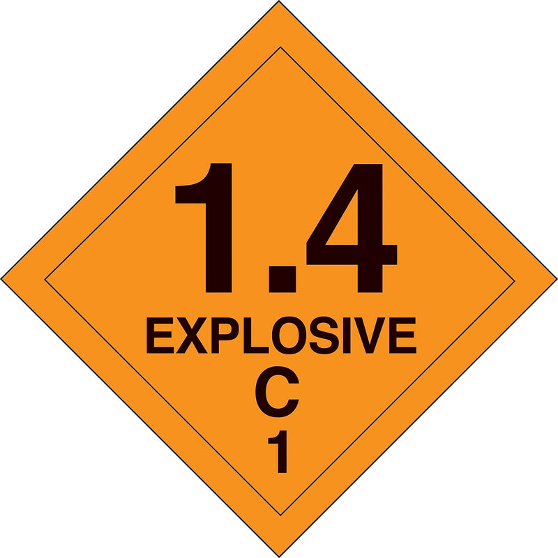 Decker Tape "1.4 Explosive C 1" Label, 4" x 4", 500/RL
